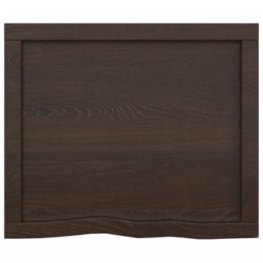 vidaXL Ράφι Τοίχου Σκούρο Καφέ 60x50x(2-6)cm Επεξ. Μασίφ Ξύλο Δρυός 1 τεμ.