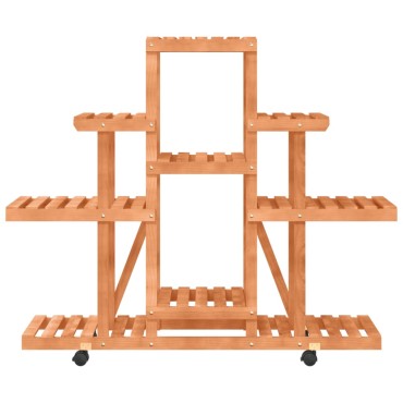 vidaXL Βάση Λουλουδιών με Ρόδες 110x25x101 εκ. από Μασίφ Ξύλο Ελάτης