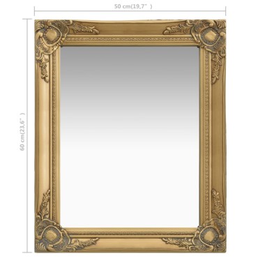 vidaXL Καθρέφτης Τοίχου με Μπαρόκ Στιλ Χρυσός 50 x 60 εκ.