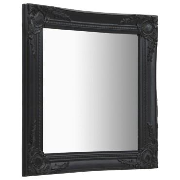 vidaXL Καθρέφτης Τοίχου με Μπαρόκ Στιλ Μαύρος 50 x 60 εκ.