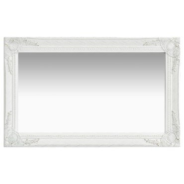 vidaXL Καθρέφτης Τοίχου με Μπαρόκ Στιλ Λευκός 50 x 80 εκ.