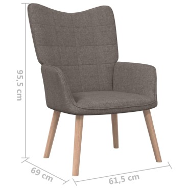 vidaXL Πολυθρόνα Relax Χρώμα Taupe Υφασμάτινη 61,5x69x95,5cm 1 τεμ.