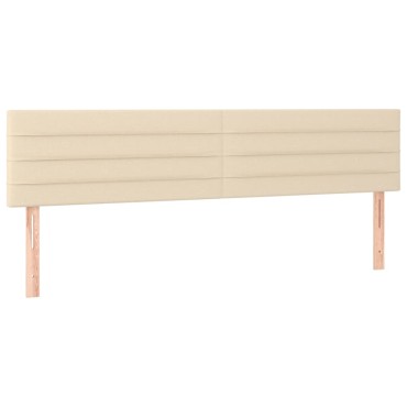 vidaXL Κρεβάτι Boxspring με Στρώμα & LED Κρεμ 160x200cm Υφασμάτινο 1 τεμ. - Διπλό