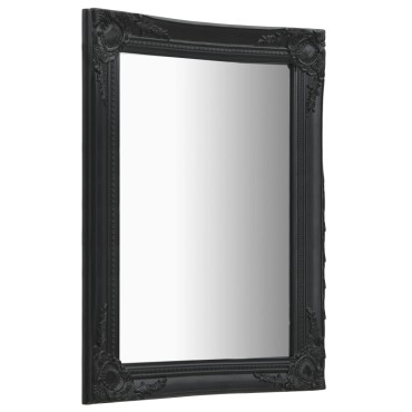 vidaXL Καθρέφτης Τοίχου με Μπαρόκ Στιλ Μαύρος 50 x 80 εκ.