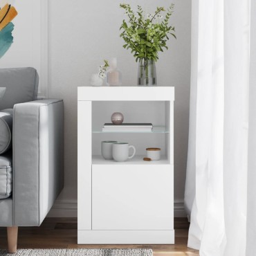 vidaXL Nτουλάπι Βοηθητικό με Φώτα LED Λευκό από Επεξεργασμένο ξύλο 41x37x67cm