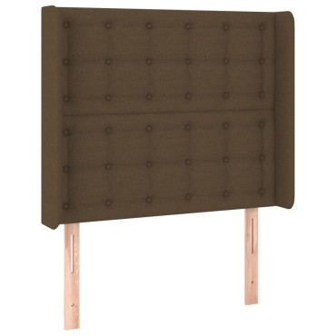 vidaXL Κρεβάτι Boxspring με Στρώμα Σκούρο Καφέ 90x200 εκ. Υφασμάτινο