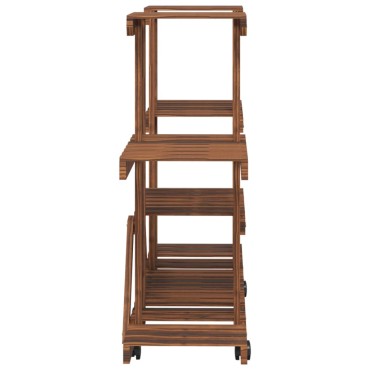 vidaXL Βάση Λουλουδιών με Ρόδες 110x25x78 εκ. από Μασίφ Ξύλο Ελάτης