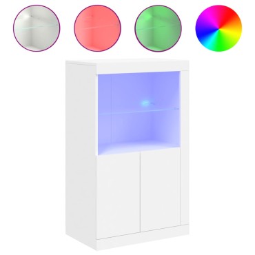 vidaXL Nτουλάπι Βοηθητικό με Φώτα LED Λευκό από Επεξεργασμένο ξύλο 60,5x37x100cm
