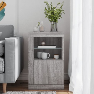 vidaXL Nτουλάπι Βοηθητικό με Φώτα LED Γκρι Sonoma Επεξεργασμένο Ξύλο 41x37x67cm