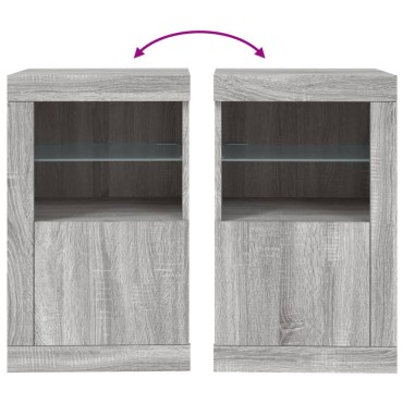 vidaXL Nτουλάπι Βοηθητικό με Φώτα LED Γκρι Sonoma Επεξεργασμένο Ξύλο 41x37x67cm