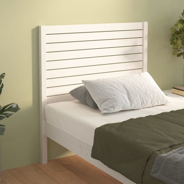 vidaXL Κεφαλάρι Κρεβατιού Λευκό 81x4x100cm από Μασίφ Ξύλο Πεύκου 1 τεμ.