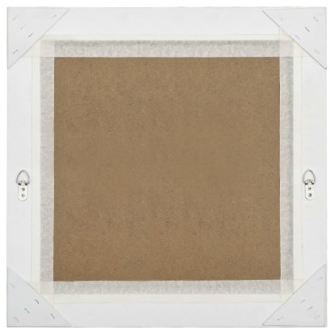 vidaXL Καθρέφτης Τοίχου με Μπαρόκ Στιλ Λευκός 60 x 60 εκ.