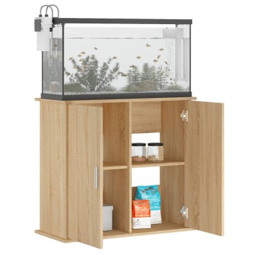 vidaXL Βάση Ενυδρείου Sonoma Δρυς 81x36x73 εκ. από Επεξεργασμένο Ξύλο