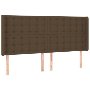 vidaXL Κεφαλάρι με Πτερύγια Σκούρο Καφέ 183x16x118/128cm Υφασμάτινο 1 τεμ.