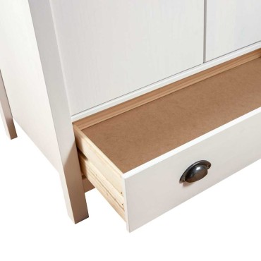 vidaXL Ντουλάπα Hill Τρίφυλλη Λευκή 127x50x170cm Μασίφ Ξύλο Πεύκου 1 τεμ.