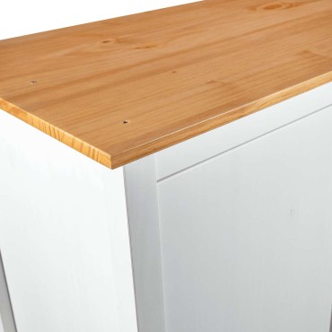 vidaXL Ντουλάπα Hill Τρίφυλλη Λευκή 127x50x170cm Μασίφ Ξύλο Πεύκου 1 τεμ.