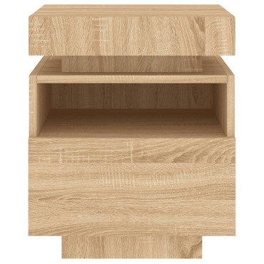 vidaXL Κομοδίνο με Φώτα LED Sonoma Δρυς 40x39x48,5cm 1 τεμ.