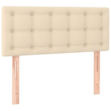 vidaXL Κρεβάτι Boxspring με Στρώμα Κρεμ 100 x 200 εκ. Υφασμάτινο
