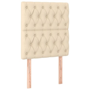 vidaXL Κρεβάτι Boxspring με Στρώμα Κρεμ 80 x 200 εκ. Υφασμάτινο