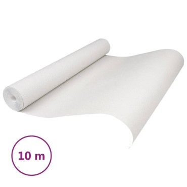 vidaXL Ταπετσαρία 3D Μονόχρωμη Λευκή 10x0,53μ Non-woven
