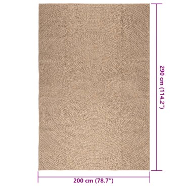 vidaXL Χαλί ZIZUR Όψη Γιούτας Εσωτ. & Εξωτ. Χώρου 200x290cm