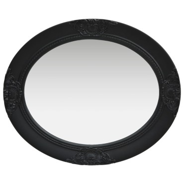 vidaXL Καθρέφτης Τοίχου με Μπαρόκ Στιλ Μαύρος 50 x 60 εκ.