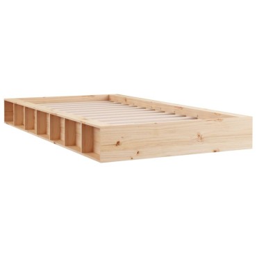 vidaXL Πλαίσιο Κρεβατιού 90x200cm από Μασίφ Ξύλο 1 τεμ. - Μονό