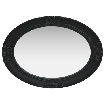 vidaXL Καθρέφτης Τοίχου με Μπαρόκ Στιλ Μαύρος 50 x 70 εκ.