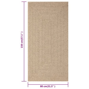 vidaXL Χαλί ZIZUR Όψη Γιούτας Εσωτ. & Εξωτ. Χώρου 80x150cm