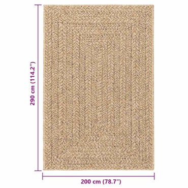 vidaXL Χαλί ZIZUR Όψη Γιούτας Εσωτ. & Εξωτ. Χώρου 200x290cm