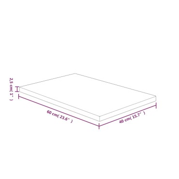 vidaXL Πάγκος Μπάνιου Σκ. Καφέ 60x40x2,5 εκ. Επεξ. Μασίφ Ξύλο
