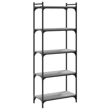 vidaXL Βιβλιοθήκη 5 Επιπέδων Γκρι Sonoma 60x30x154cm Επεξεργ. Ξύλο 1 τεμ.