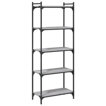 vidaXL Βιβλιοθήκη 5 Επιπέδων Γκρι Sonoma 60x30x154cm Επεξεργ. Ξύλο 1 τεμ.