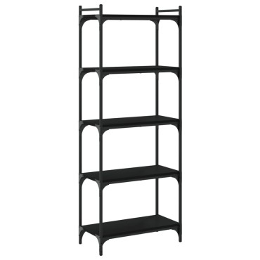 vidaXL Βιβλιοθήκη 5 Επιπέδων Μαύρη 60x30x154cm Επεξεργασμένο Ξύλο 1 τεμ.
