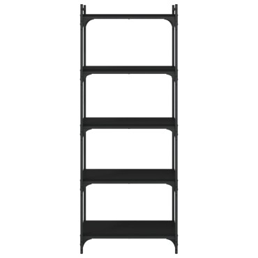 vidaXL Βιβλιοθήκη 5 Επιπέδων Μαύρη 60x30x154cm Επεξεργασμένο Ξύλο 1 τεμ.