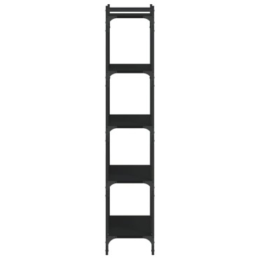 vidaXL Βιβλιοθήκη 5 Επιπέδων Μαύρη 60x30x154cm Επεξεργασμένο Ξύλο 1 τεμ.