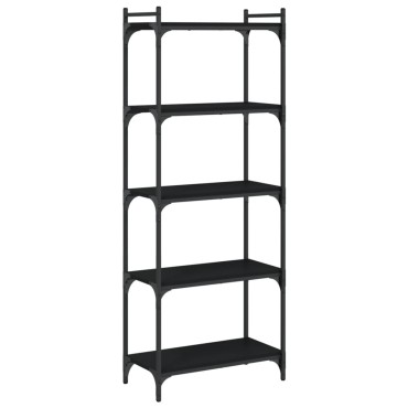 vidaXL Βιβλιοθήκη 5 Επιπέδων Μαύρη 60x30x154cm Επεξεργασμένο Ξύλο 1 τεμ.