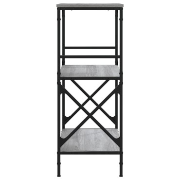 vidaXL Βιβλιοθήκη 3 Επιπέδων Γκρι Sonoma 59x35x90,5cm Επεξεργ. Ξύλο 1 τεμ.