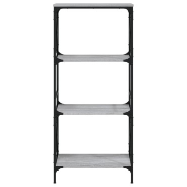vidaXL Βιβλιοθήκη 4 Επιπέδων Γκρι Sonoma 59x35x132cm Επεξεργ. Ξύλο 1 τεμ.