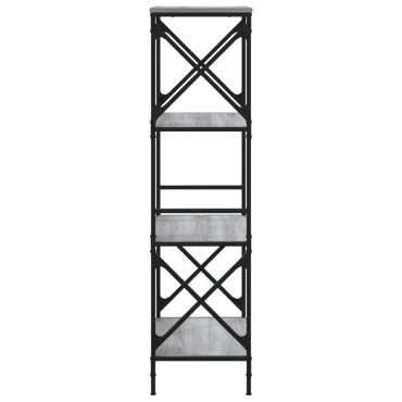 vidaXL Βιβλιοθήκη 4 Επιπέδων Γκρι Sonoma 59x35x132cm Επεξεργ. Ξύλο 1 τεμ.