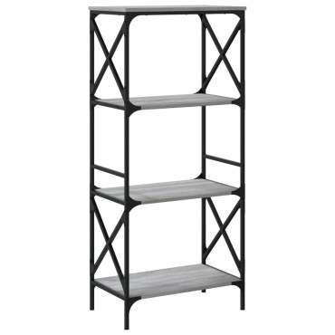 vidaXL Βιβλιοθήκη 4 Επιπέδων Γκρι Sonoma 59x35x132cm Επεξεργ. Ξύλο 1 τεμ.