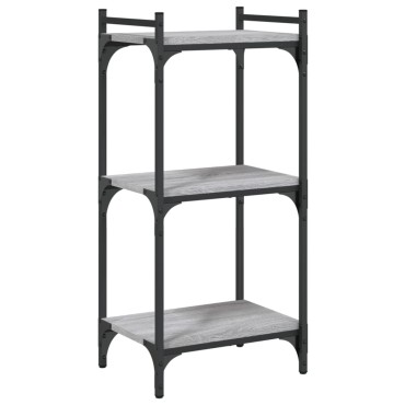 vidaXL Βιβλιοθήκη 3 Επιπέδων Γκρι Sonoma 40x30x86cm Επεξεργ. Ξύλο 1 τεμ.