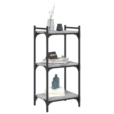 vidaXL Βιβλιοθήκη 3 Επιπέδων Γκρι Sonoma 40x30x86cm Επεξεργ. Ξύλο 1 τεμ.