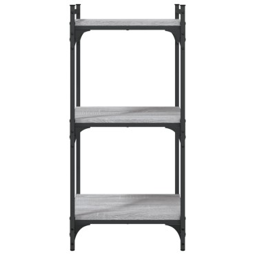 vidaXL Βιβλιοθήκη 3 Επιπέδων Γκρι Sonoma 40x30x86cm Επεξεργ. Ξύλο 1 τεμ.
