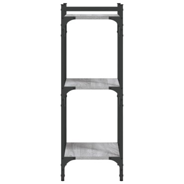 vidaXL Βιβλιοθήκη 3 Επιπέδων Γκρι Sonoma 40x30x86cm Επεξεργ. Ξύλο 1 τεμ.