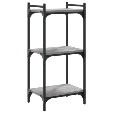 vidaXL Βιβλιοθήκη 3 Επιπέδων Γκρι Sonoma 40x30x86cm Επεξεργ. Ξύλο 1 τεμ.