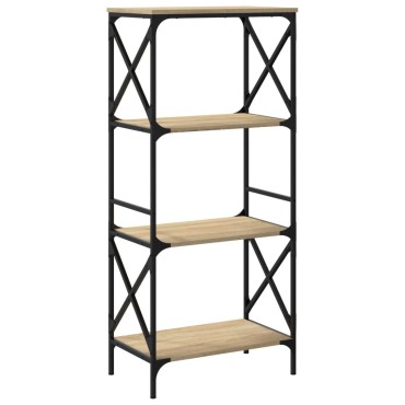 vidaXL Βιβλιοθήκη 4 Επιπέδων Sonoma Δρυς 59x35x132cm Επεξεργ. Ξύλο 1 τεμ.