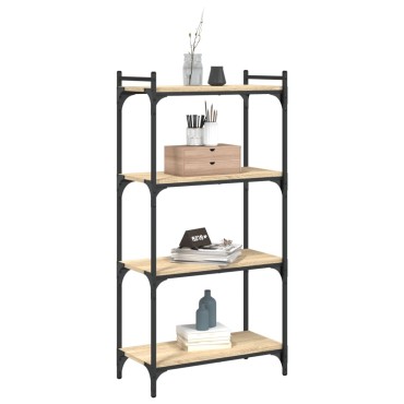 vidaXL Βιβλιοθήκη 4 Επιπέδων Sonoma Δρυς 60x30x120cm Επεξεργ. Ξύλο 1 τεμ.