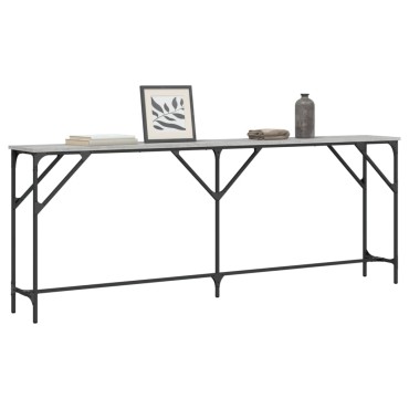 vidaXL Τραπέζι Κονσόλα Γκρι Sonoma 200x29x75cm Επεξεργασμένο Ξύλο 1 τεμ.