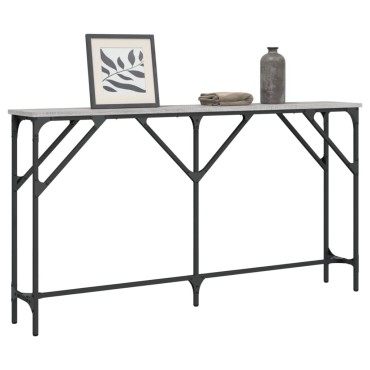 vidaXL Τραπέζι Κονσόλα Γκρι Sonoma 140x23x75cm Επεξεργ. από Ξύλο 1 τεμ.